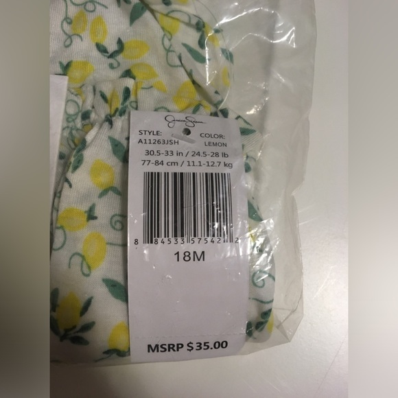 🆕JESSICA SIMPSON BABY - 18M - NWT - 2PC LEMON DRESS AND BLOOMER - Picture 2 of 7